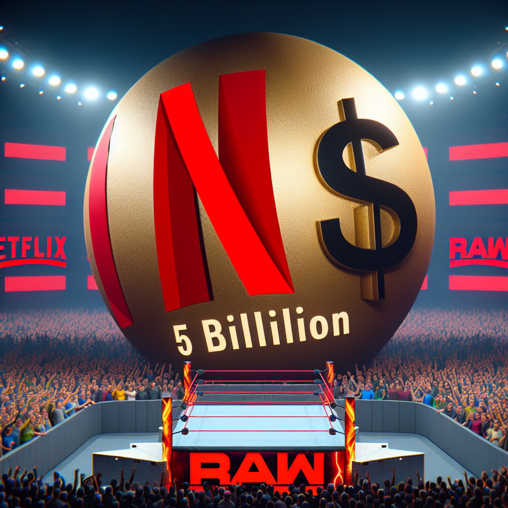 The wwe raw logo with a gold ball in the middle of a ring.